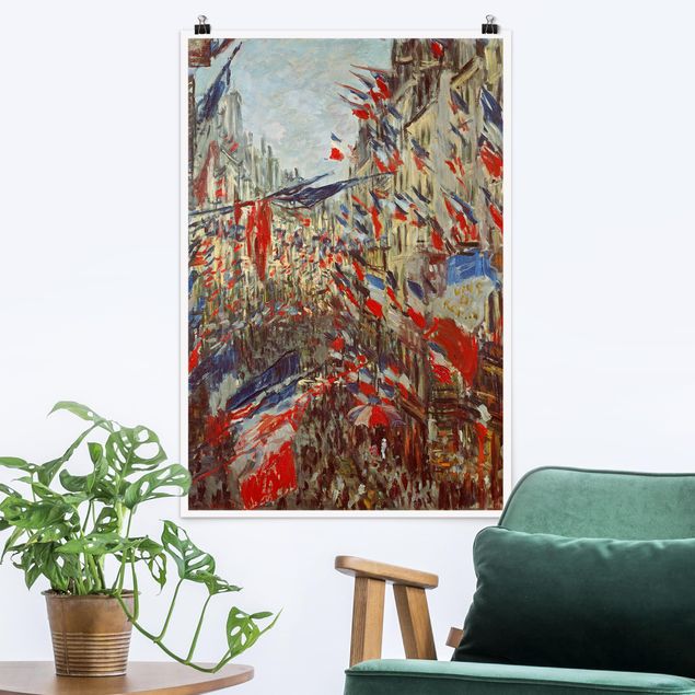 Impressionismus Bilder kaufen Claude Monet - Straße im Flaggenschmuck