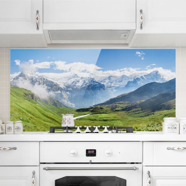 Küchen Deko Schweizer Alpenpanorama