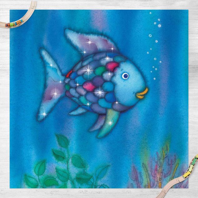 Wanddeko blau Der Regenbogenfisch - Allein im weiten Meer