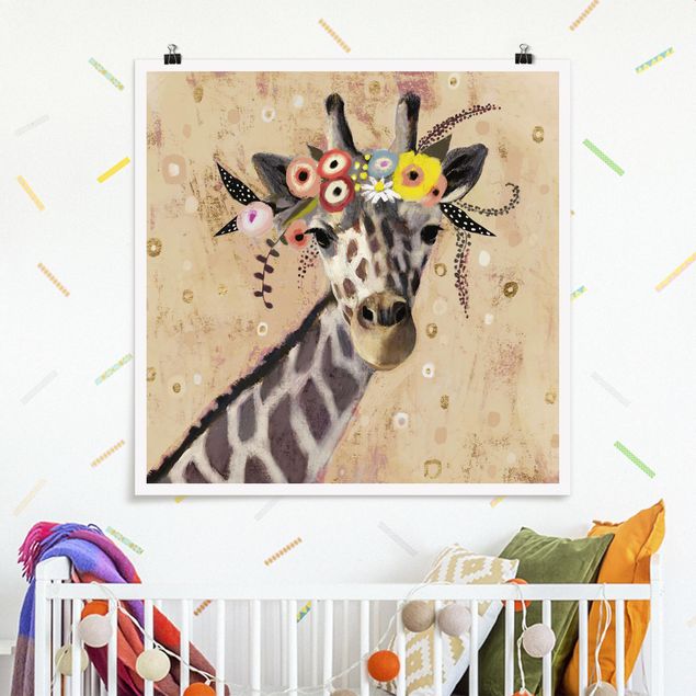 Wanddeko Schlafzimmer Klimt Giraffe