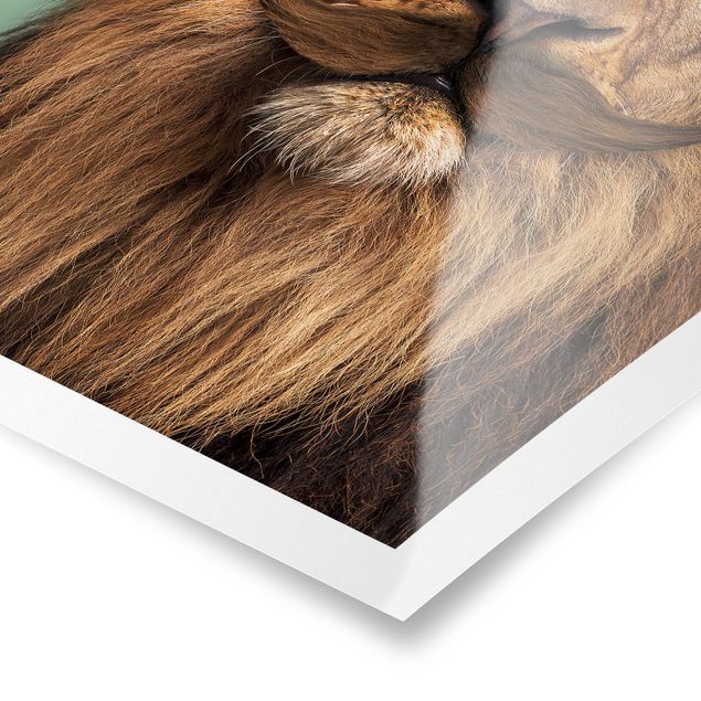 Wanddeko Büro Löwe mit Bart