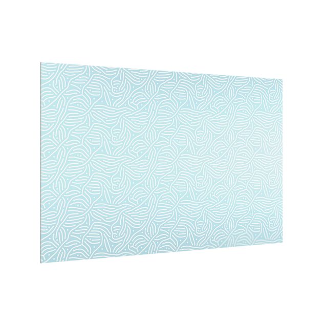 Wanddeko Streifen Verspieltes Muster mit Linien und Punkten in Hellblau