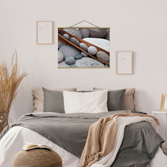 Wanddeko Schlafzimmer Stillleben mit grauen Steinen