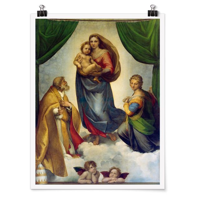 Wanddeko Schlafzimmer Raffael - Die Sixtinische Madonna