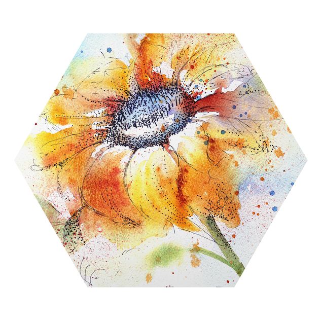 Wanddeko Esszimmer Painted Sunflower