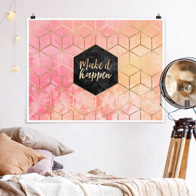 Wanddeko Schlafzimmer Make It Happen Geometrie Pastell