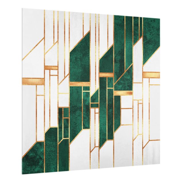 Deko Kunst Emerald und Gold Geometrie