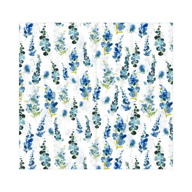 Deko Aquarell Blumenpracht in Blau