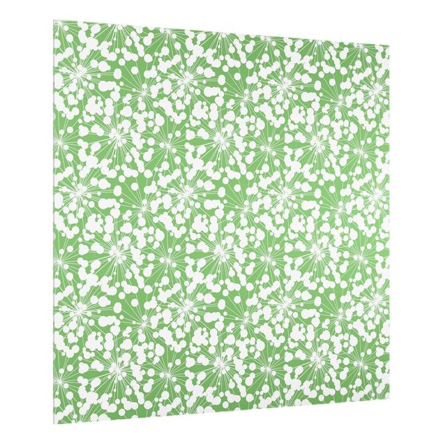 Deko Blumen Natürliches Muster Pusteblume mit Punkten vor Grün