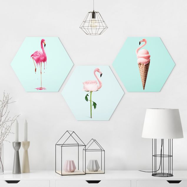 Wanddeko Schlafzimmer Flamingo Set
