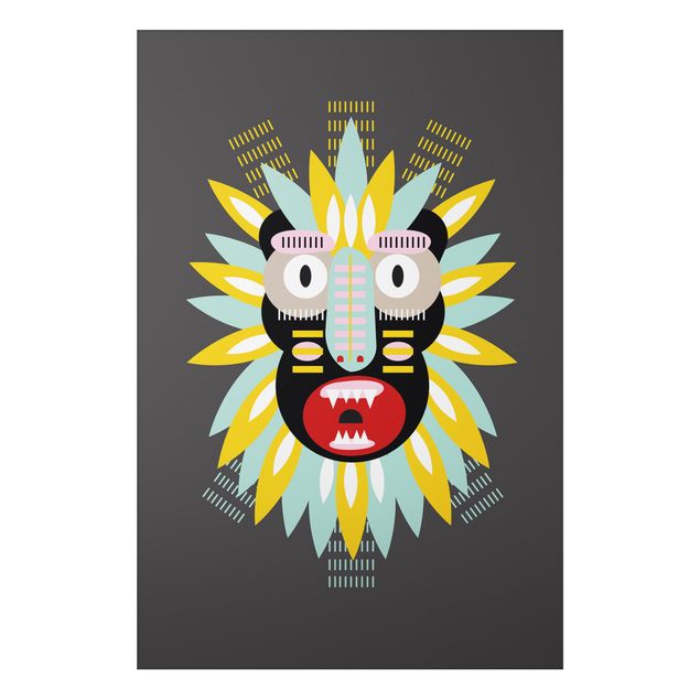 Wanddeko bunt Collage Ethno Maske - King Kong
