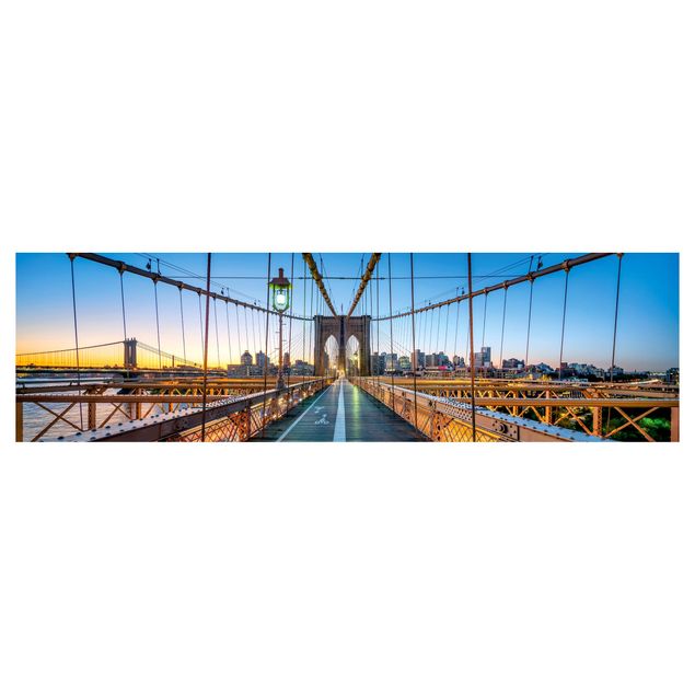 Wanddeko Skylines Morgenblick von der Brooklyn Bridge