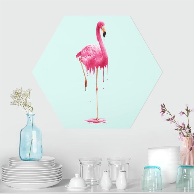 Wanddeko Schlafzimmer Schmelzender Flamingo
