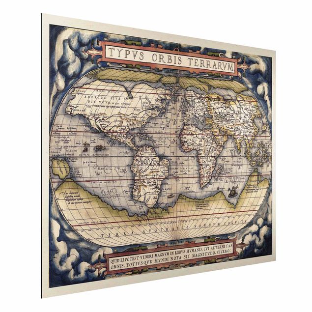 Wanddeko beige Historische Weltkarte Typus Orbis Terrarum
