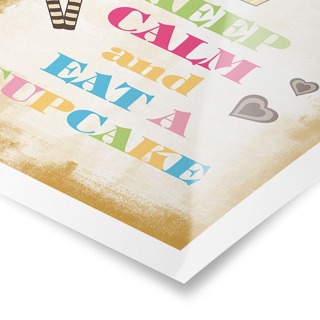 Poster mit Spruch No.EV71 Keep Calm And Eat A Cupcake Bunt