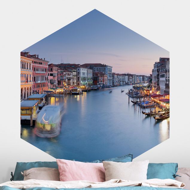 Wanddeko Schlafzimmer Abendstimmung auf Canal Grande in Venedig