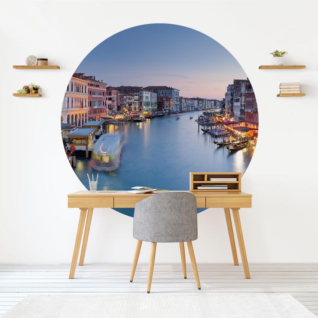 Wanddeko bunt Abendstimmung auf Canal Grande in Venedig
