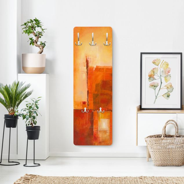 Wanddeko Büro Abstrakt Orange Braun