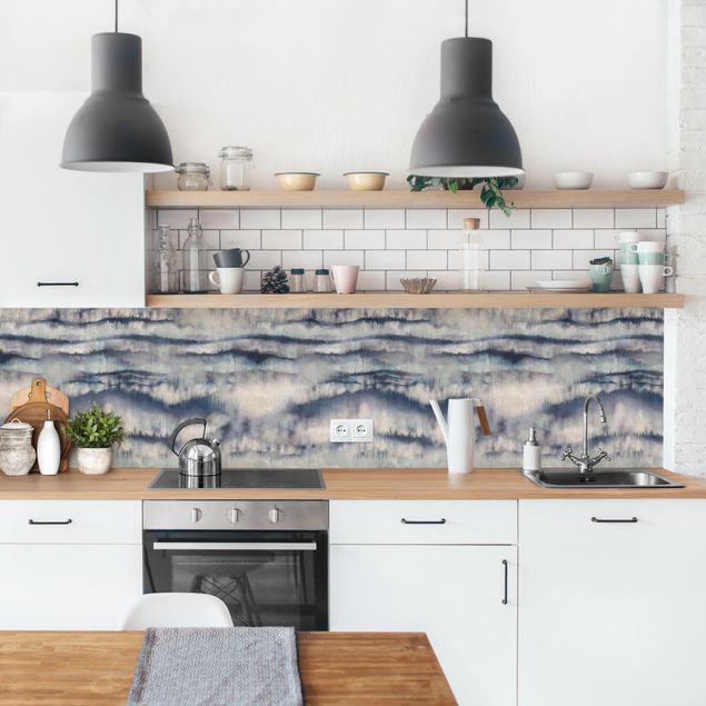 Wanddeko Küche Abstrakte Aquarell Berge