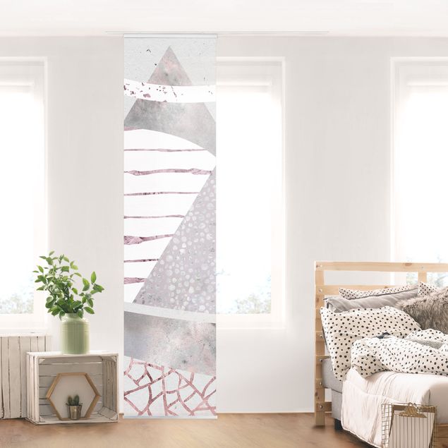 Wanddeko Wohnzimmer Abstrakte Berglandschaft Pastellmuster