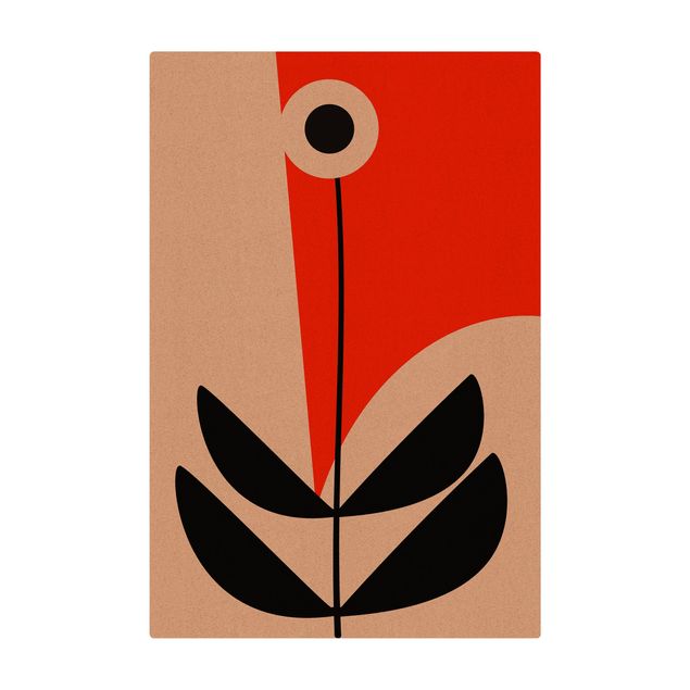 Wohndeko Kunst Abstrakte Formen - Blume Rot