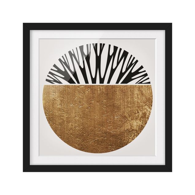 Wanddeko Flur Abstrakte Formen - Goldener Kreis