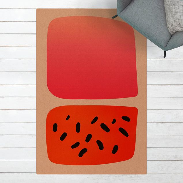 Wanddeko Schlafzimmer Abstrakte Formen - Melone und Rosa