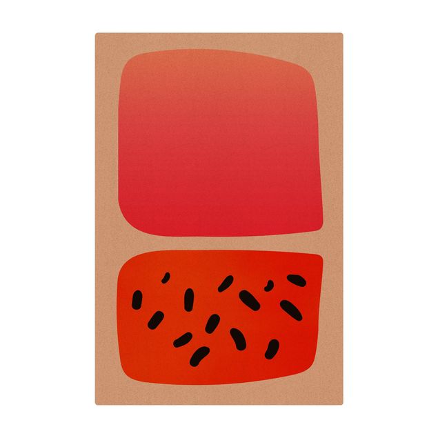 Deko Kunst Abstrakte Formen - Melone und Rosa