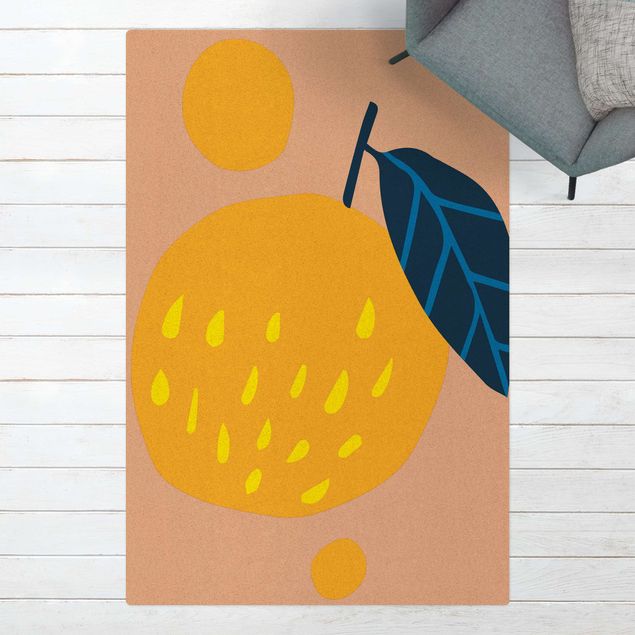 Wanddeko gelb Abstrakte Formen - Orange