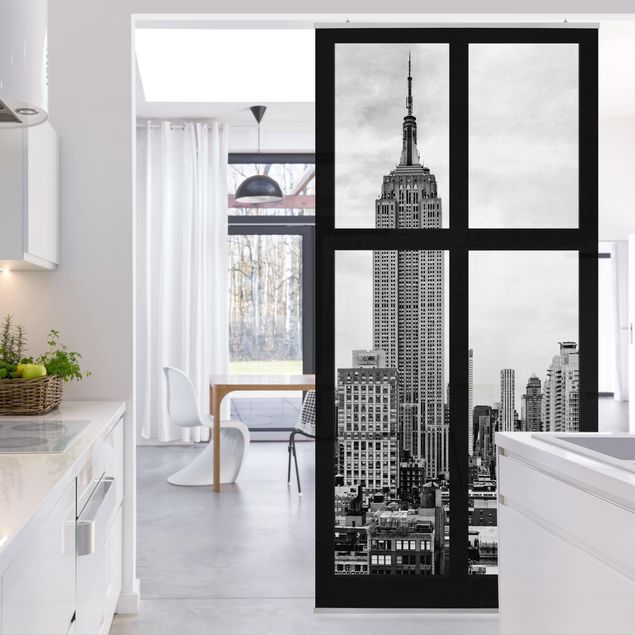 Wanddeko Flur Fenster New York Empire State Building