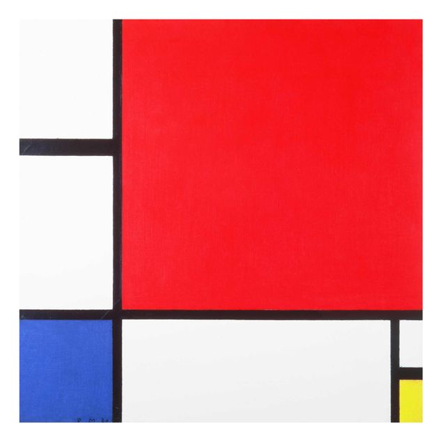 Wanddeko Büro Piet Mondrian - Komposition Rot Blau Gelb