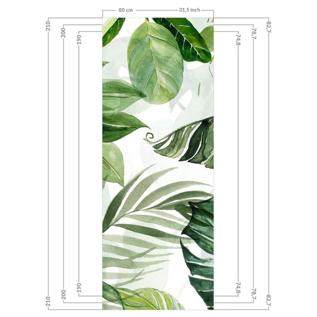 Deko Illustration Aquarell Tropische Blätter und Ranken