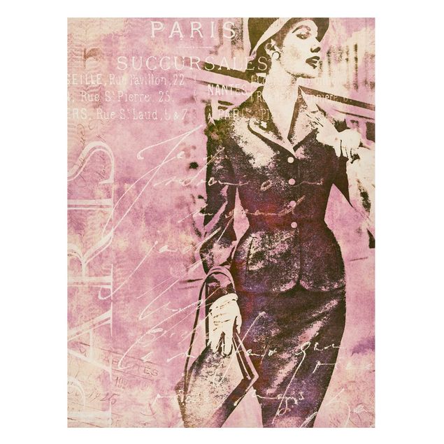 Wandbilder Paris Vintage Collage - Pariserin