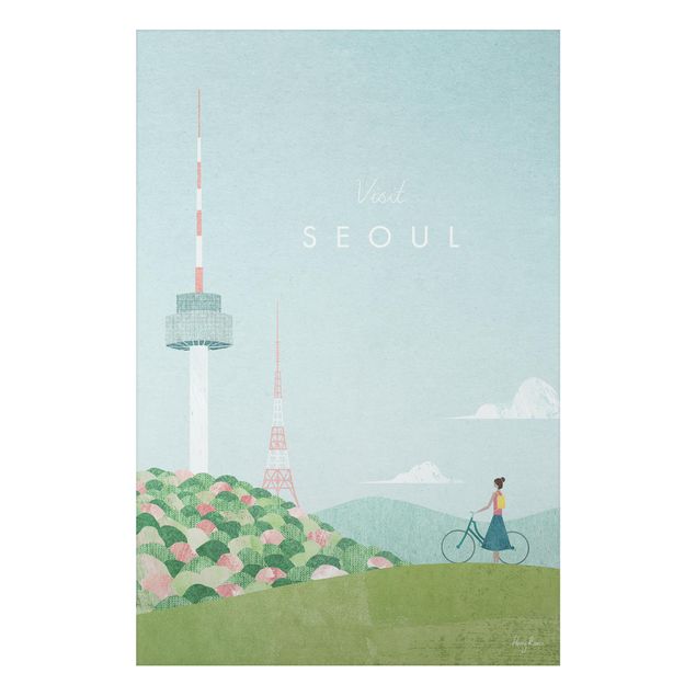 Wanddeko bunt Reiseposter - Seoul