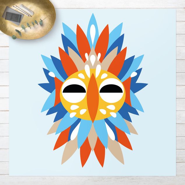 Wanddeko bunt Collage Ethno Maske - Papagei