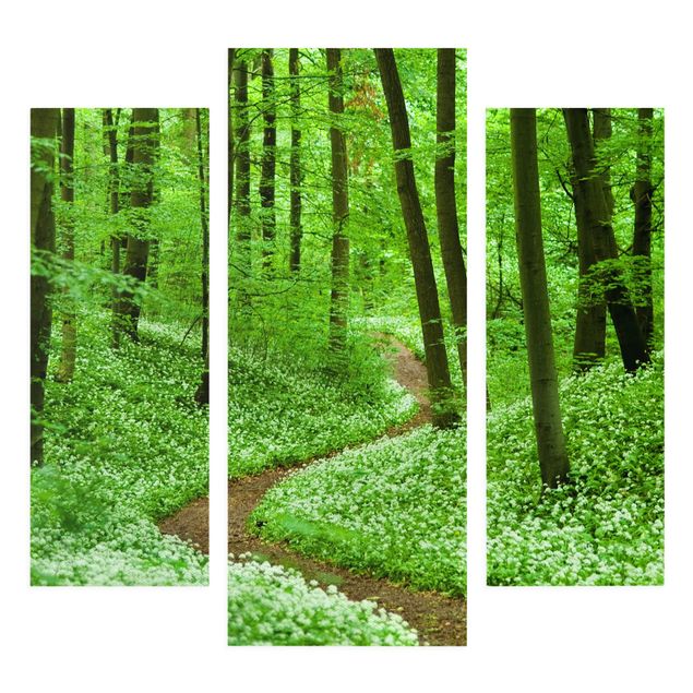 Wanddeko grün Romantischer Waldweg