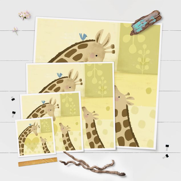 Wanddeko Jungenzimmer Mama und ich - Giraffen