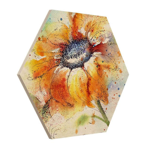 Wanddeko Esszimmer Painted Sunflower