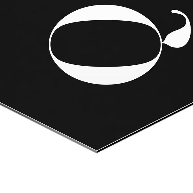 Wanddeko schwarz Buchstabe Serif Schwarz Q