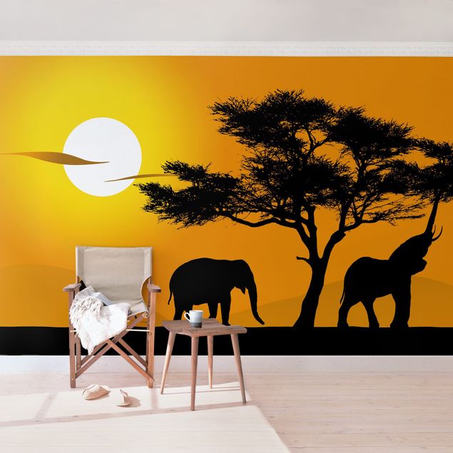 Wanddeko Schlafzimmer African Elefant Walk