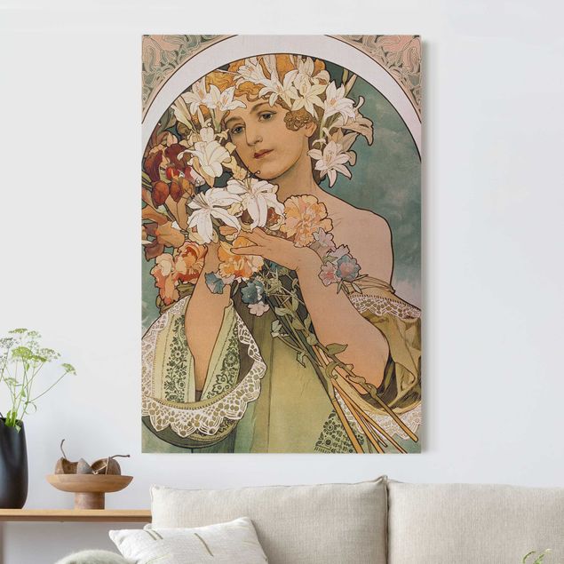 Wandbilder Art Deco Alfons Mucha - Blume