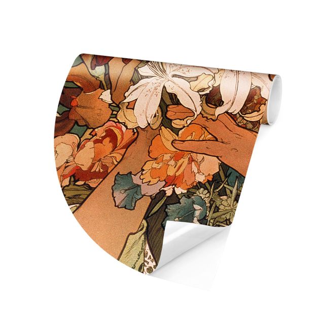 Hunde Tapete Alfons Mucha - Blume