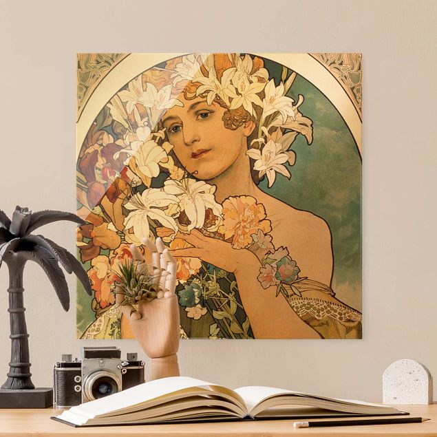Wanddeko Schlafzimmer Alfons Mucha - Blume