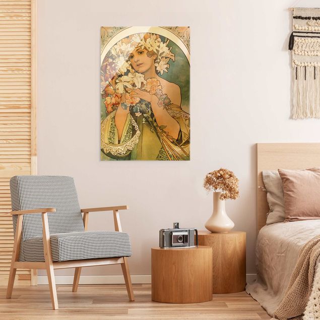 Wanddeko Esszimmer Alfons Mucha - Blume