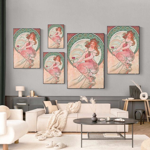 Wanddeko rosa Alfons Mucha - Vier Künste - Die Malerei