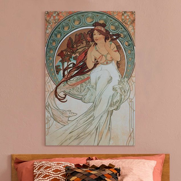 Wanddeko Schlafzimmer Alfons Mucha - Vier Künste - Die Musik