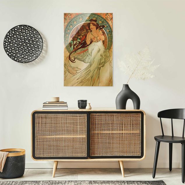 Wanddeko Wohnzimmer Alfons Mucha - Vier Künste - Die Musik