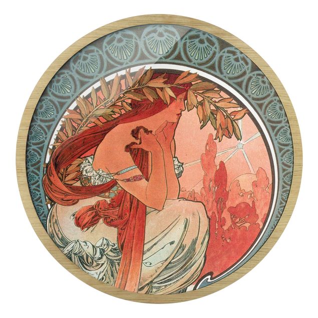 Wanddeko rosa Alfons Mucha - Vier Künste - Die Poesie