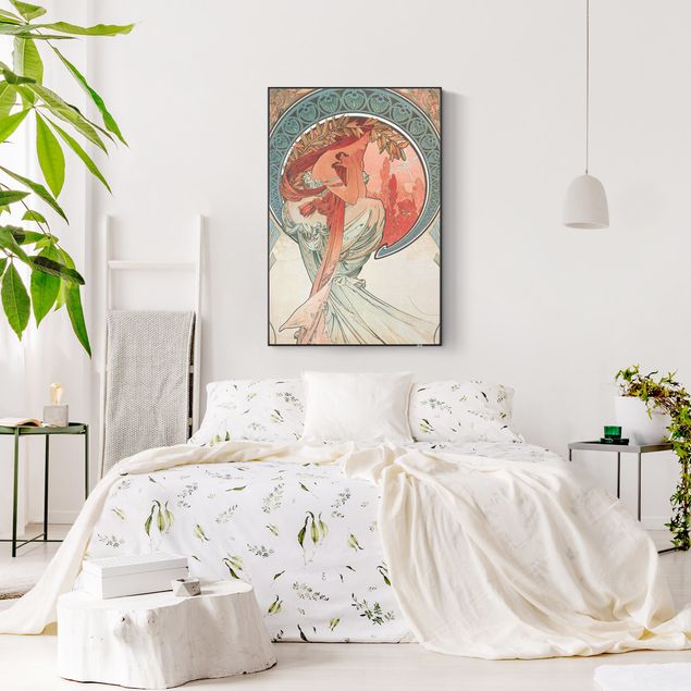 Wanddeko Schlafzimmer Alfons Mucha - Vier Künste - Die Poesie