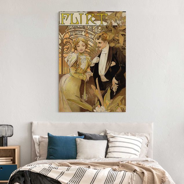 Wanddeko Schlafzimmer Alfons Mucha - Werbeplakat für Flirt Biscuits